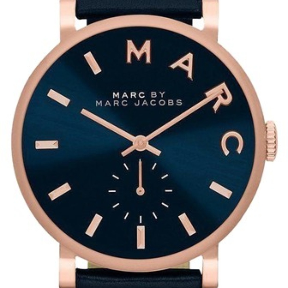 Marc by Marc Jacobs Gold / Navy Baker Dial Leather
